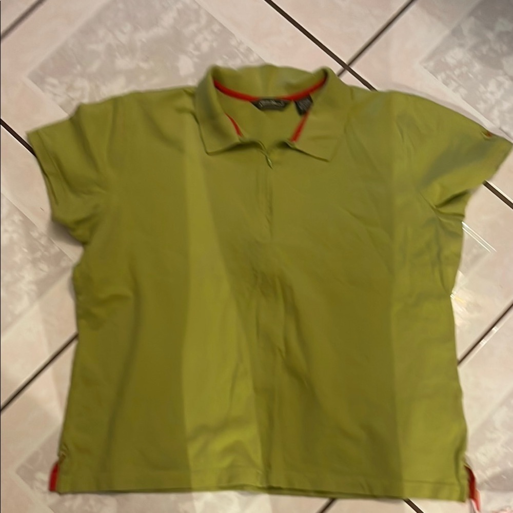 Eddie Bauer Green and Red Polo Shirt